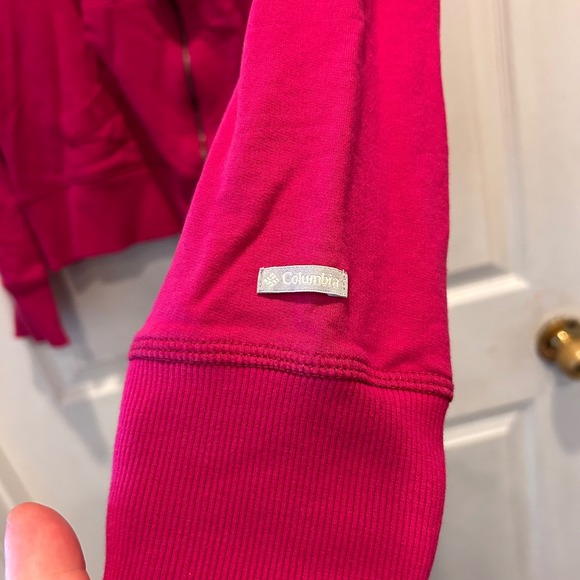 Columbia Womens Zip Hoodie Jacket Fuschia Pink‎ Large Gorpcore Relaxed Classic - Picture 2 of 7